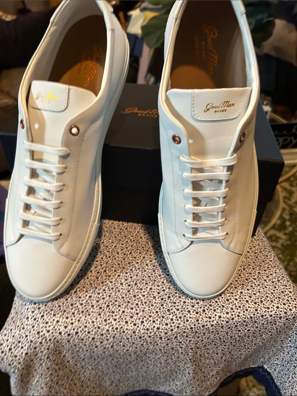 Good Man Brand White Leather Men's Low-Top Sneakers